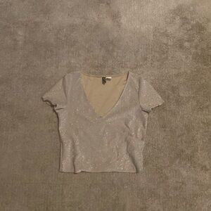 Low Cut Silver Dress shirt